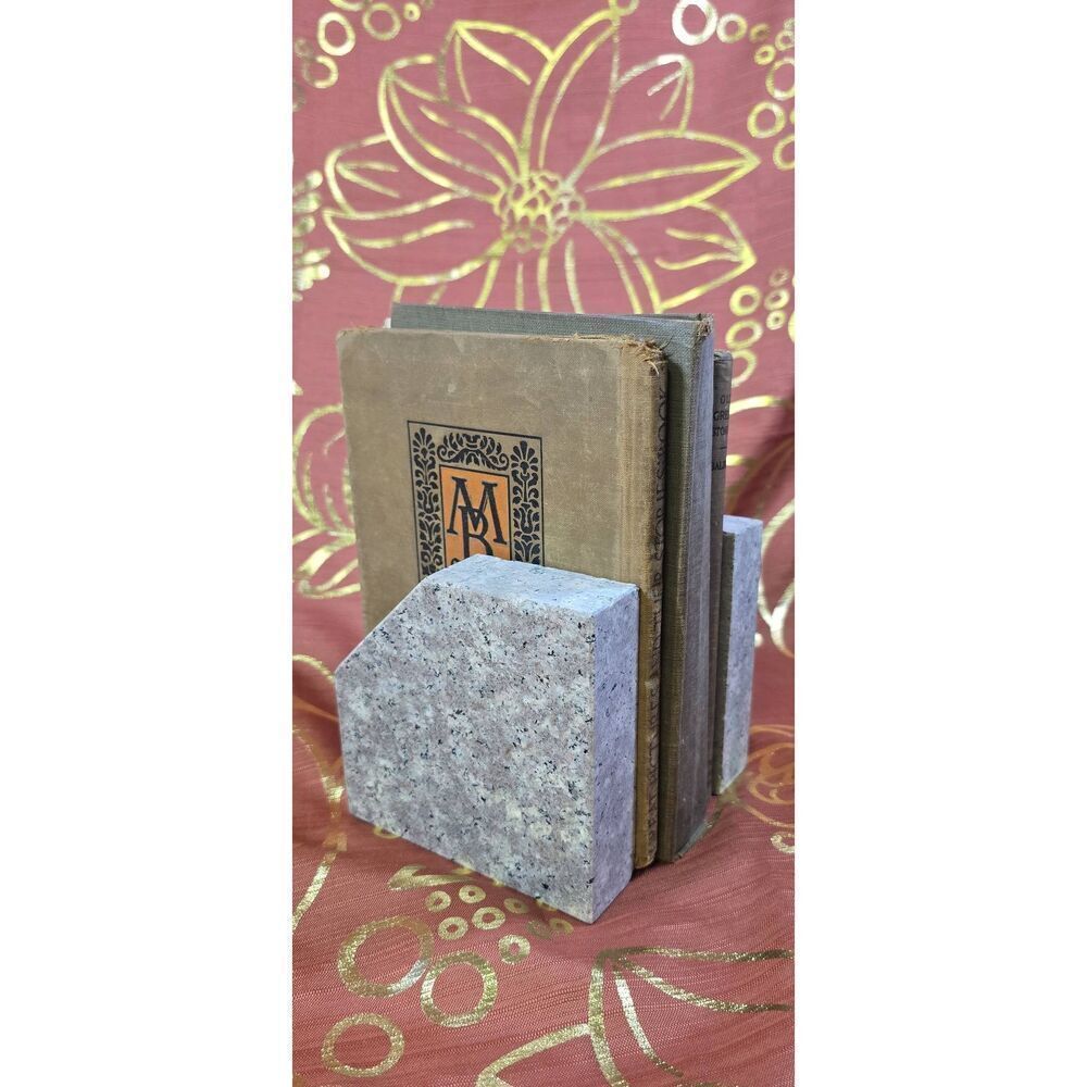 Pair of Handcrafted Granite Stone Bookends